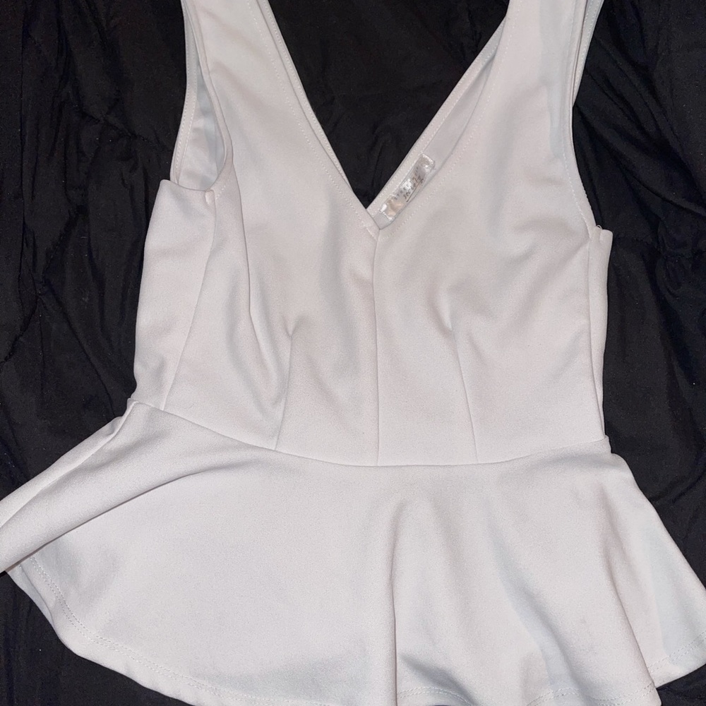 White Peplum Blouse